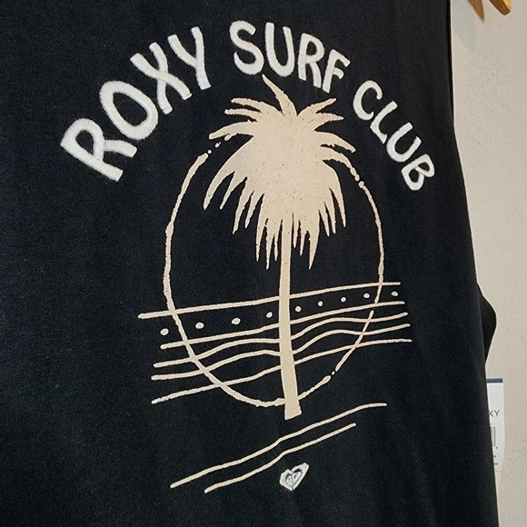 NWT Roxy Black Embroidered sleeves Sleeveless Tee midi dress. Size Large - Picture 14 of 16